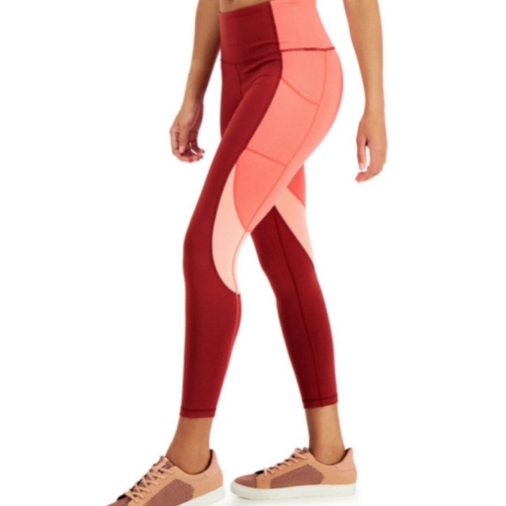 fun multi color brand new with tags leggings red, pink, and coral color